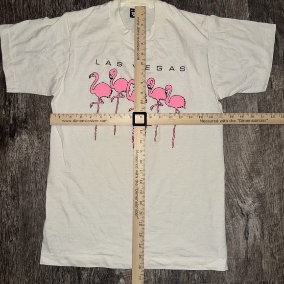 Las Vegas‎ Shirt Pink Flamingos N Duck Vintage Single Stitch Screen Stars Medium - Picture 6 of 8